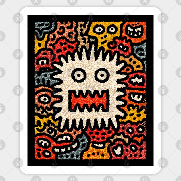 Primal Fear Monster | The Chaotic Abstract Creature Sticker by TuncGK